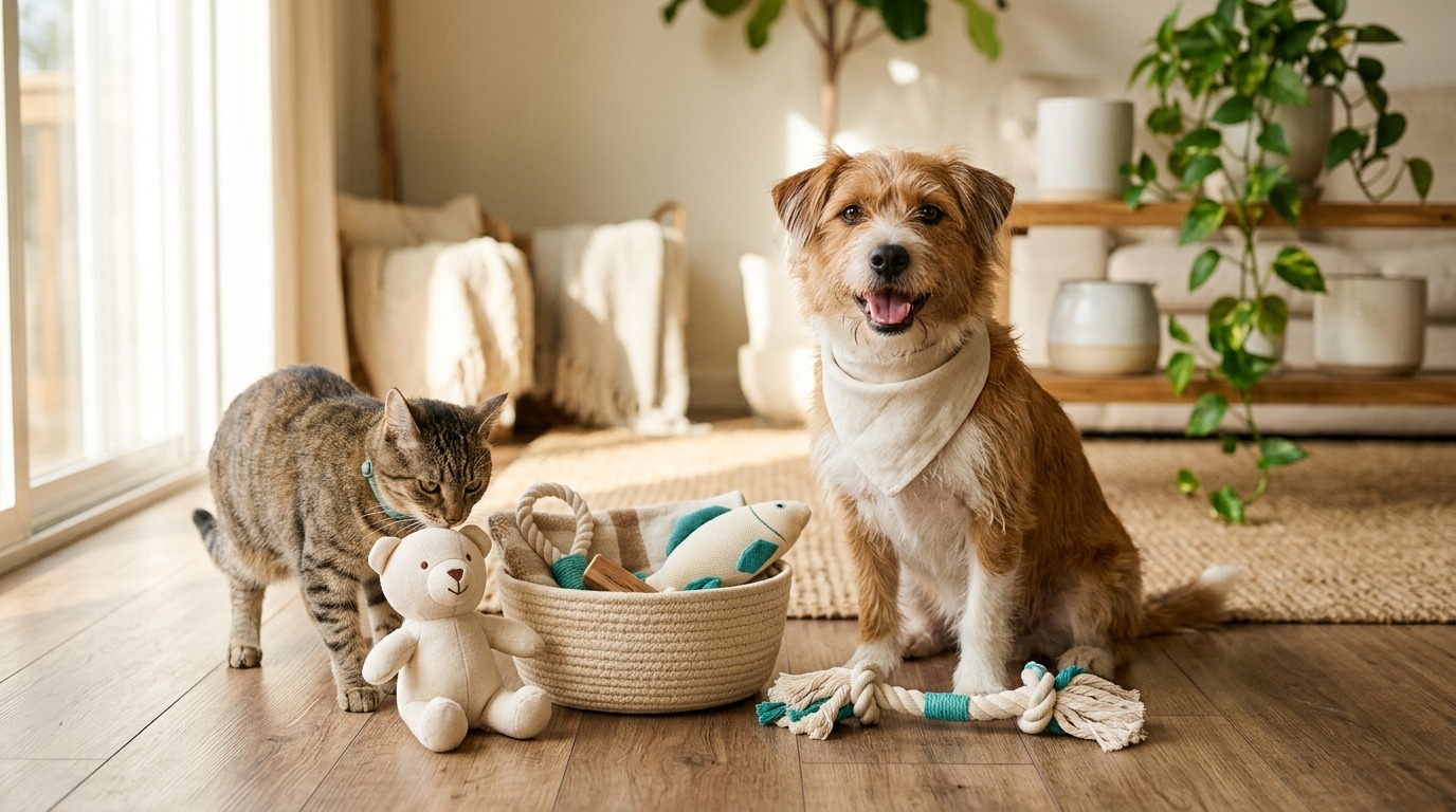 Playful pet toys and rescue gifts